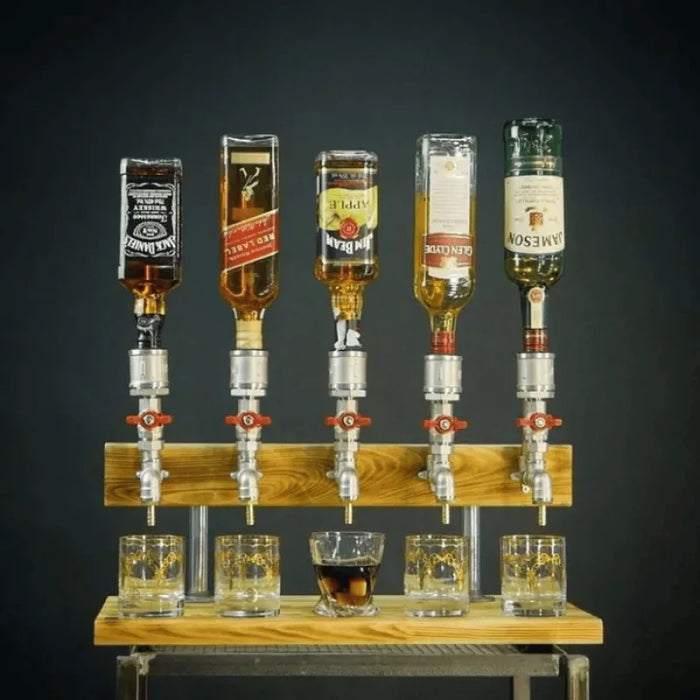 PourLoom - Elegante houten drankdispenser met tijdloos silhouet en soepel stromende kraan