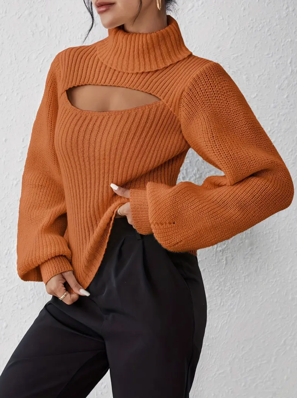 Ava - Sweater met lange mouwen en hoge hals voor een moeiteloze stijl