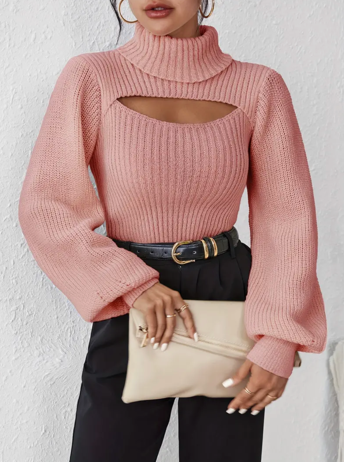 Ava - Sweater met lange mouwen en hoge hals voor een moeiteloze stijl