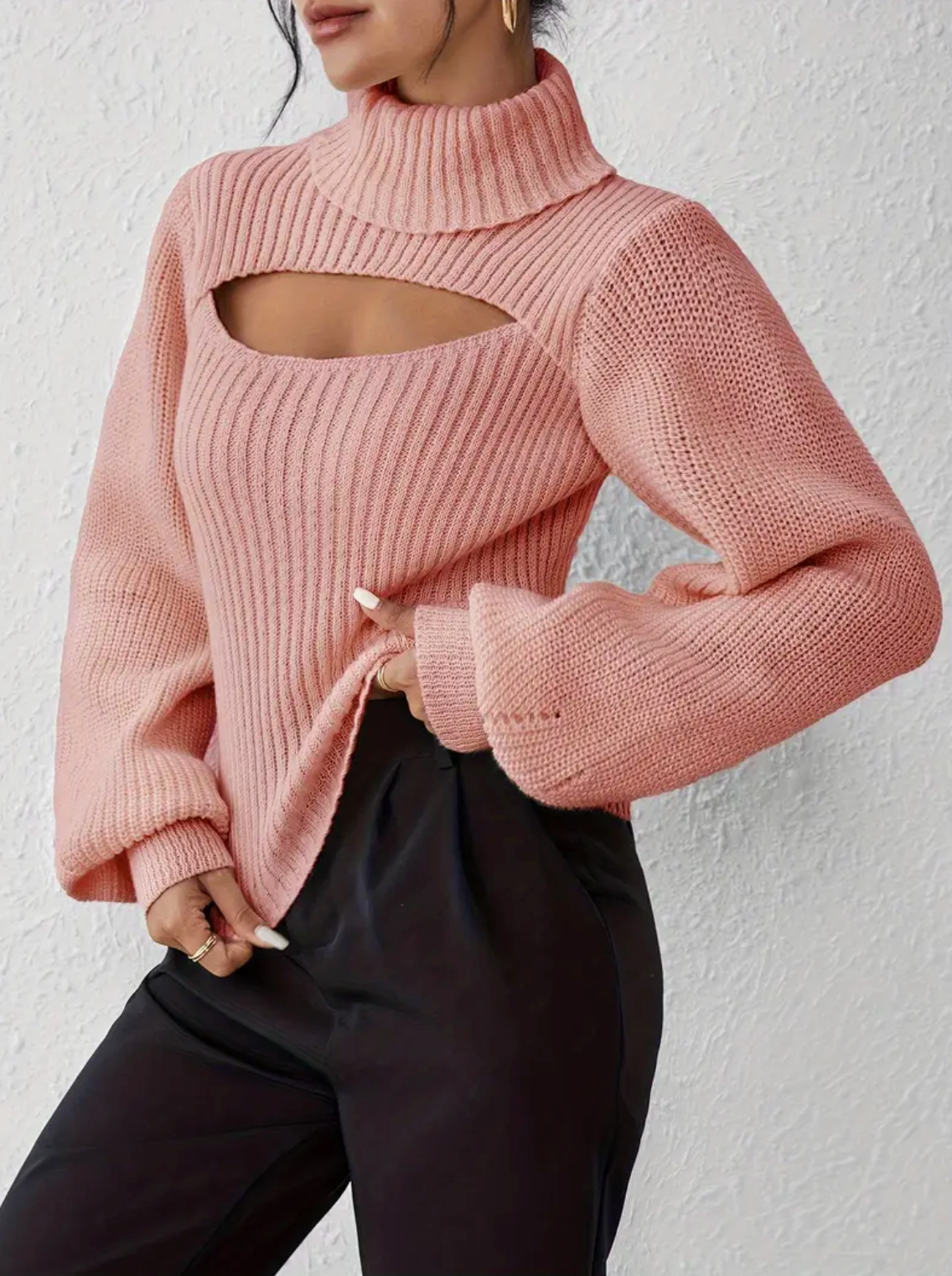 Ava - Sweater met lange mouwen en hoge hals voor een moeiteloze stijl