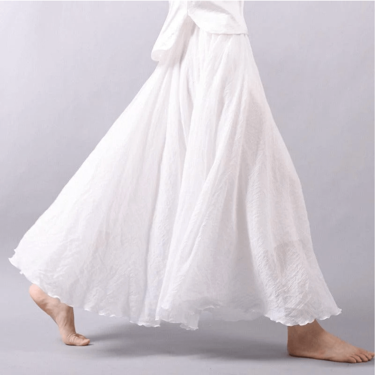 Freya - Lichtgewicht Elastische Taille Losse Lange Rok met Vloeiend Silhouet