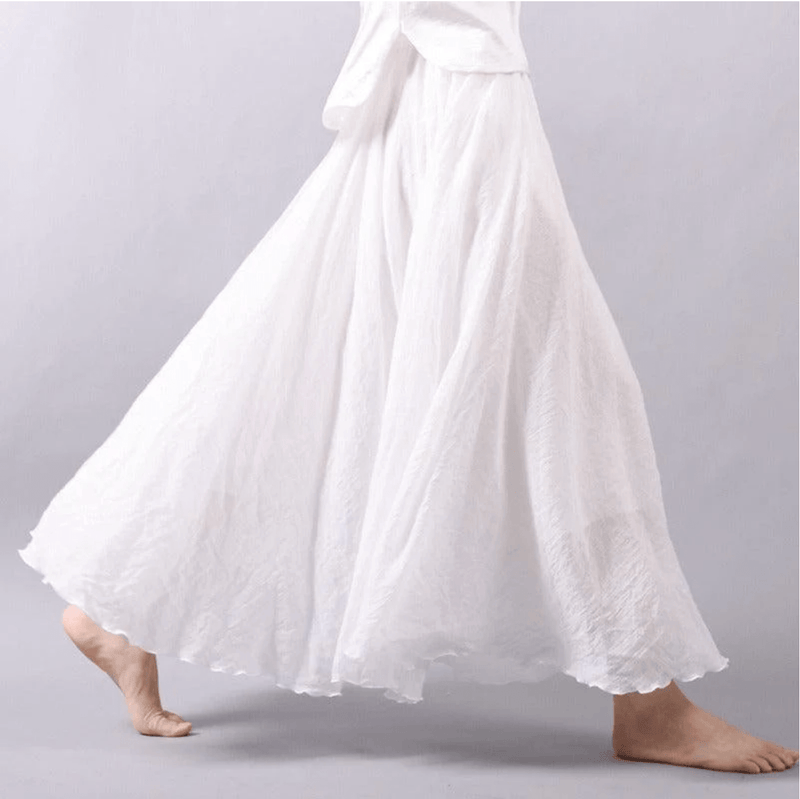 Freya - Lichtgewicht Elastische Taille Losse Lange Rok met Vloeiend Silhouet