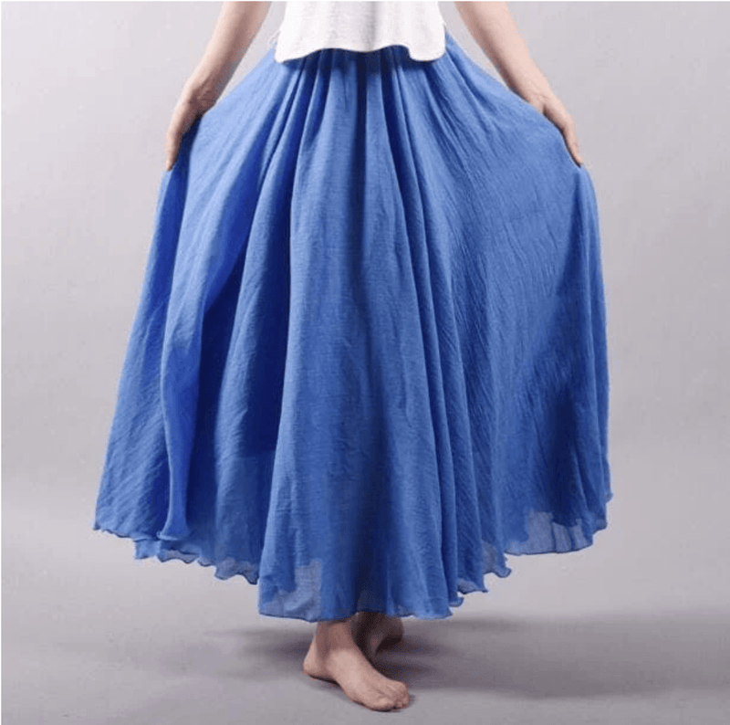Freya - Lichtgewicht Elastische Taille Losse Lange Rok met Vloeiend Silhouet