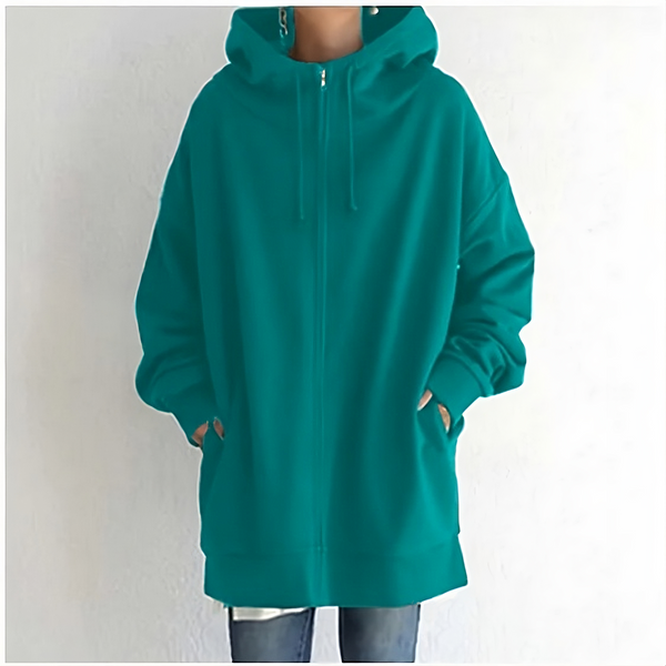 Arwen - Relaxte hoodie met rits en capuchon met trekkoord