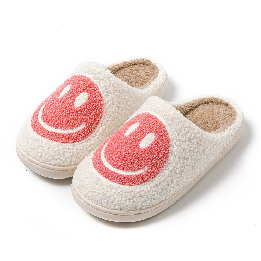 Anna– Slippers met Geborduurd Smiley Design en Nepbont Voering