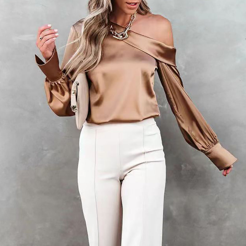 Isla – Elegante off-shoulder blouse met lange mouwen