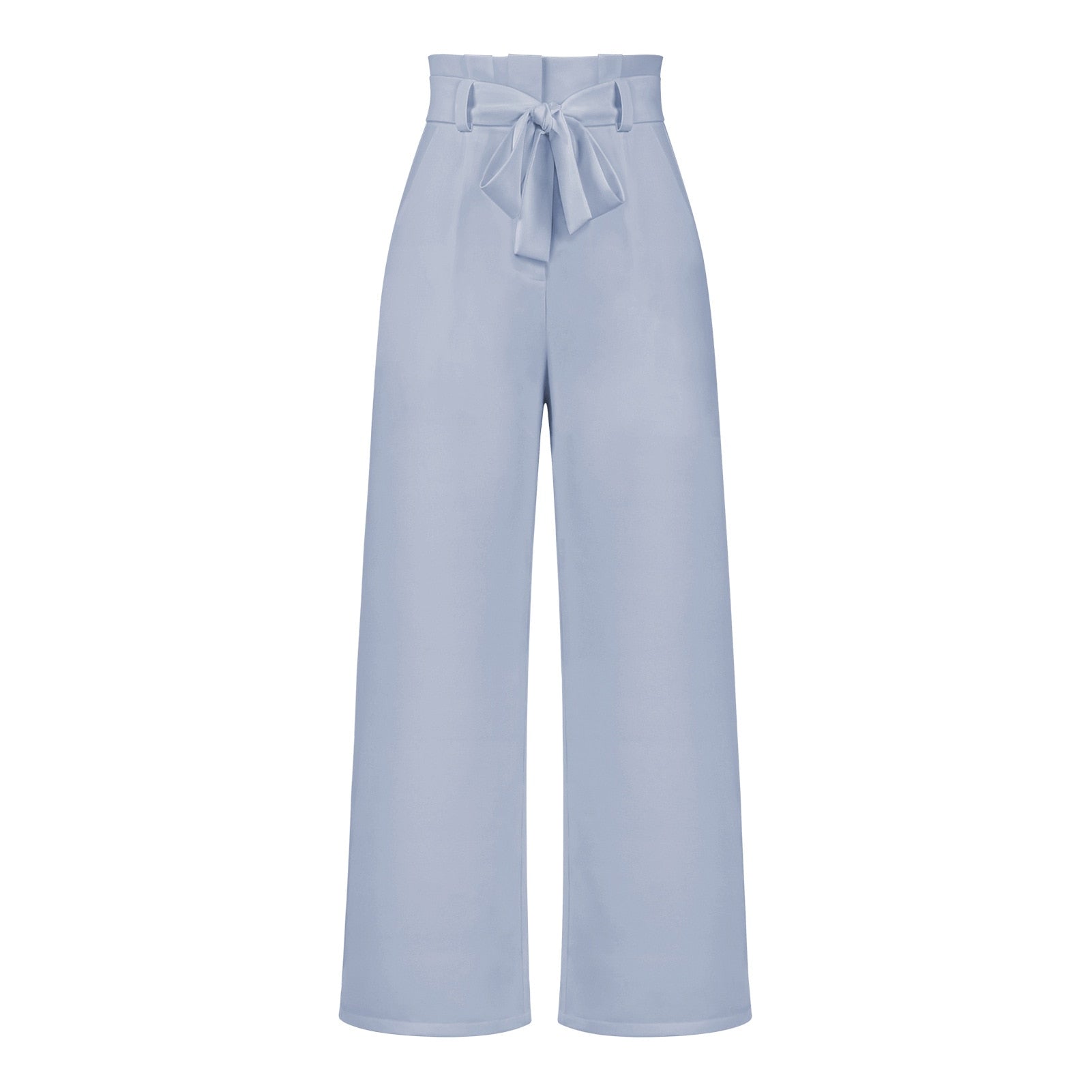 Isabella - Klassieke wijde broek met hoge taille en strikceintuur
