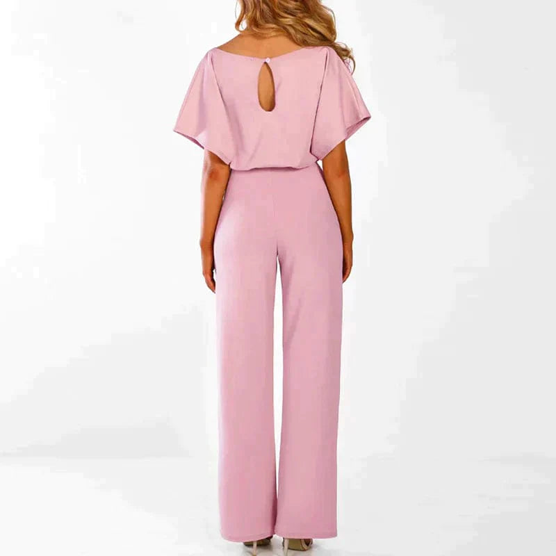 Adriana - Jumpsuit met omkeerbare kraag en verstelbare tailleband
