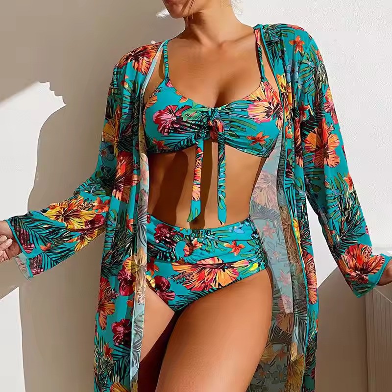 Zaria – Trendy bikiniset met hoge taille en stijlvolle cover-up