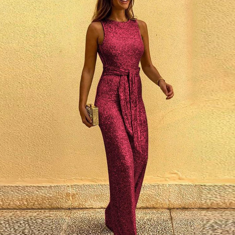 Sophia - Elegante Mouwloze Jumpsuit Met Tailleband