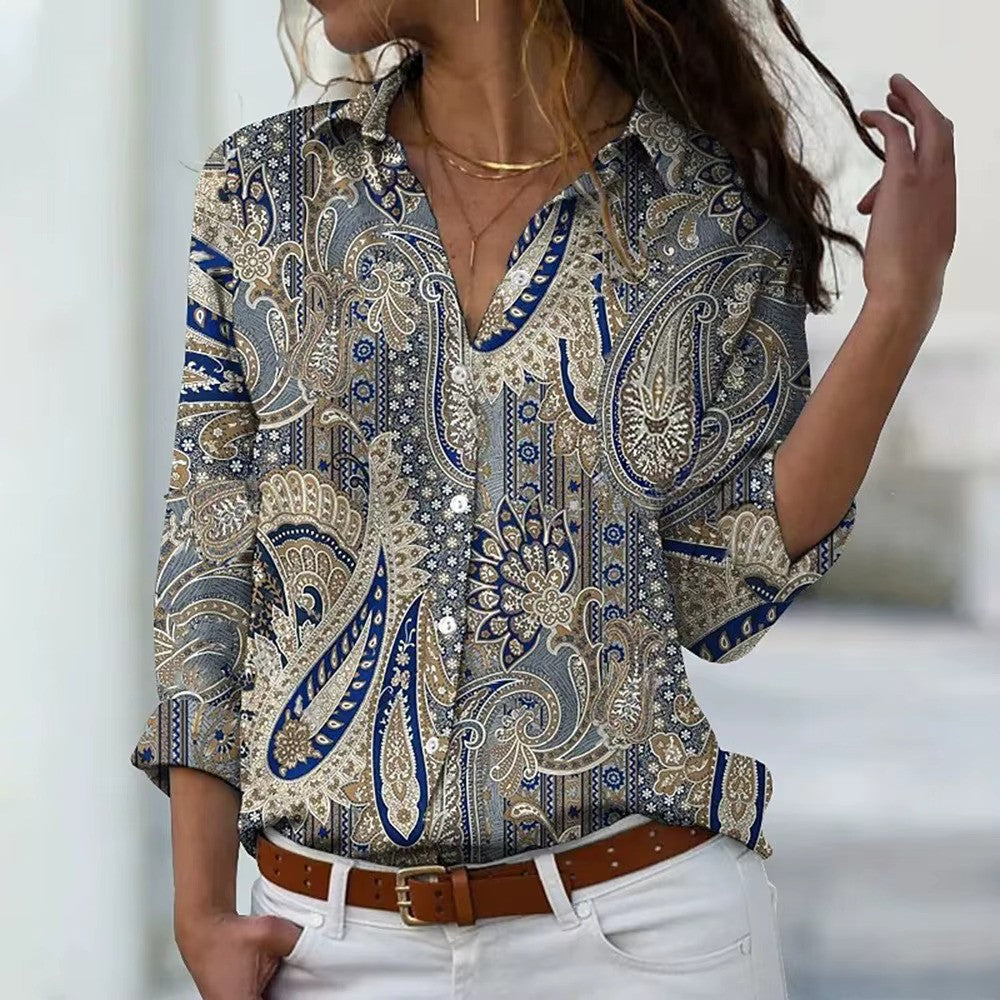 Brani - Elegant overhemd met knoopsluiting en bloemenprint