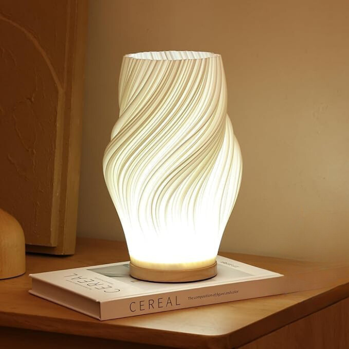 GlowWave – Moderne tafellamp met golfpatroon voor gezellige sfeerverlichting