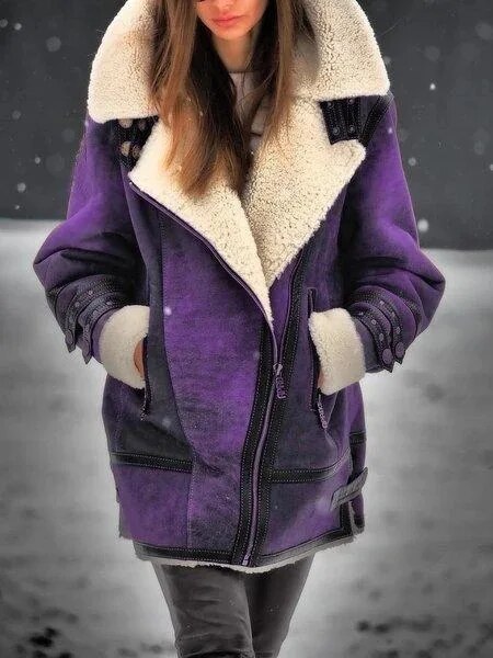 Olivia - Slanke winterjas met schuine ritssluiting en ingekeepte kraag