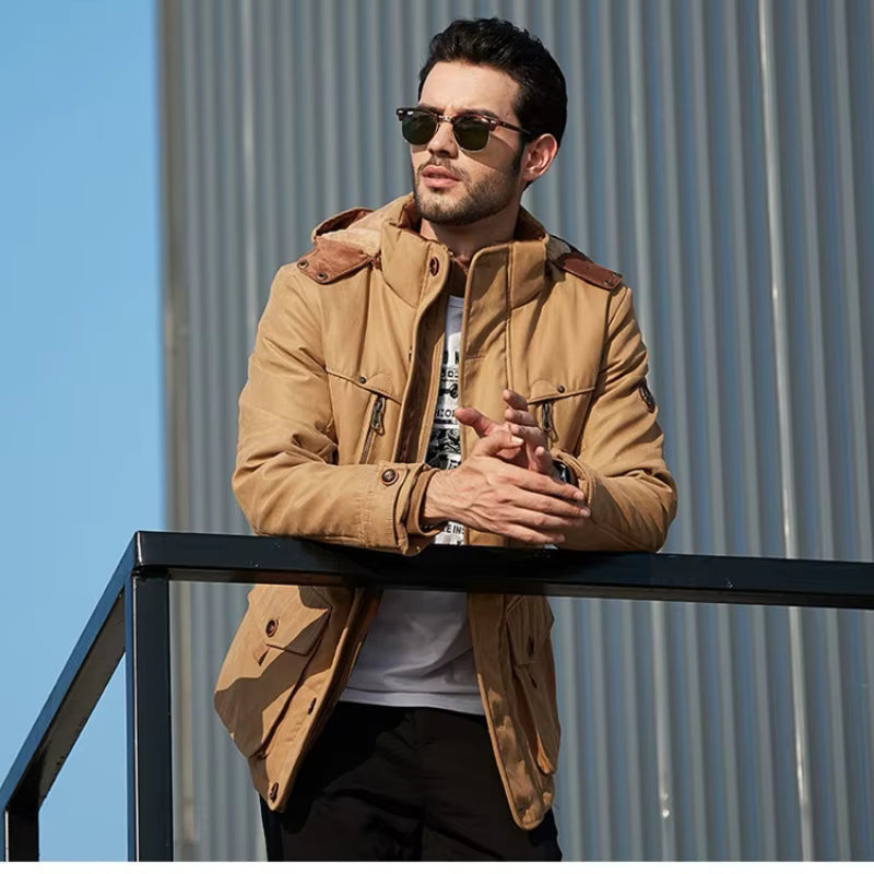 Jeremy – Geïsoleerde Winterjas van Katoen-Polyester Mix met Capuchon en Ritssluiting