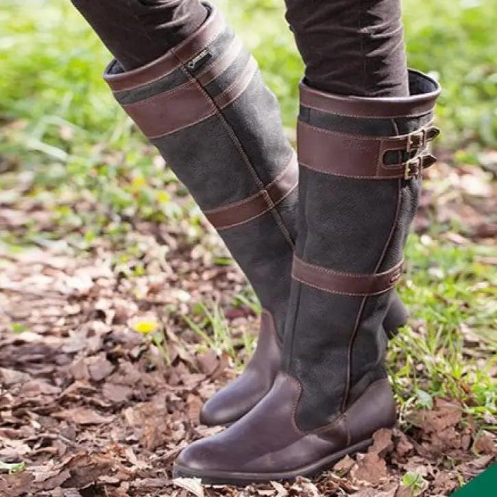 Louis - Tijdloze Mid-Calf Laarzen met Vierkante Hak en Gesp Band