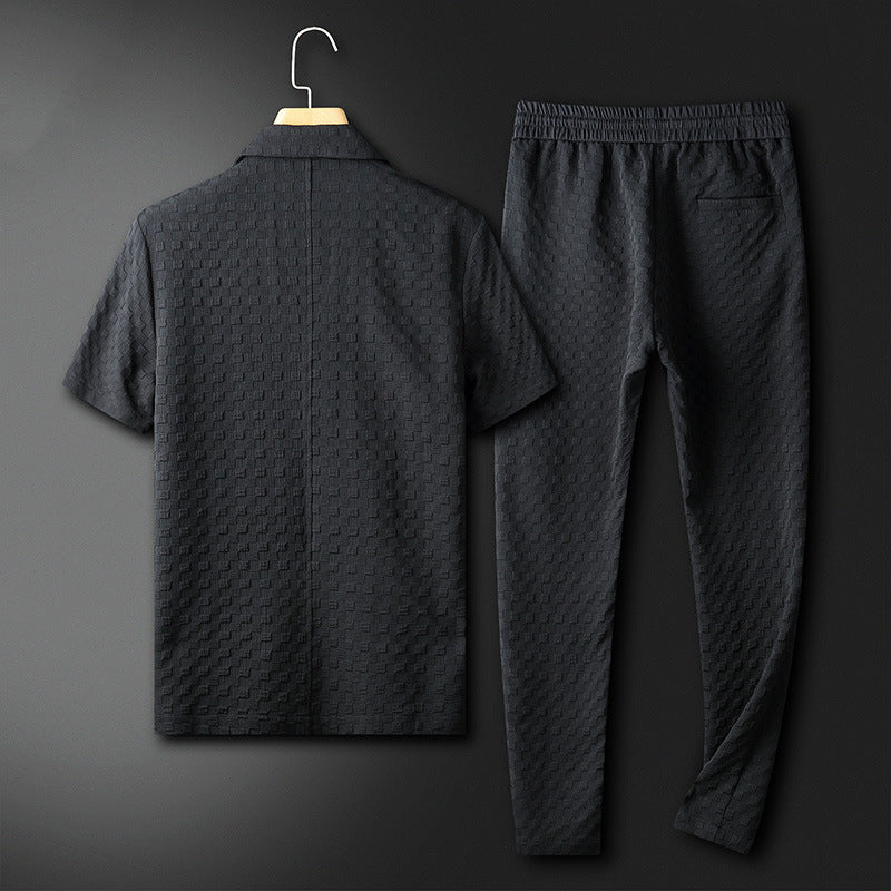 Adrian – Relaxed shirt met korte mouwen en comfortabele broekset