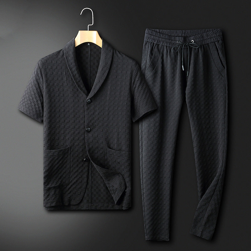 Adrian – Relaxed shirt met korte mouwen en comfortabele broekset