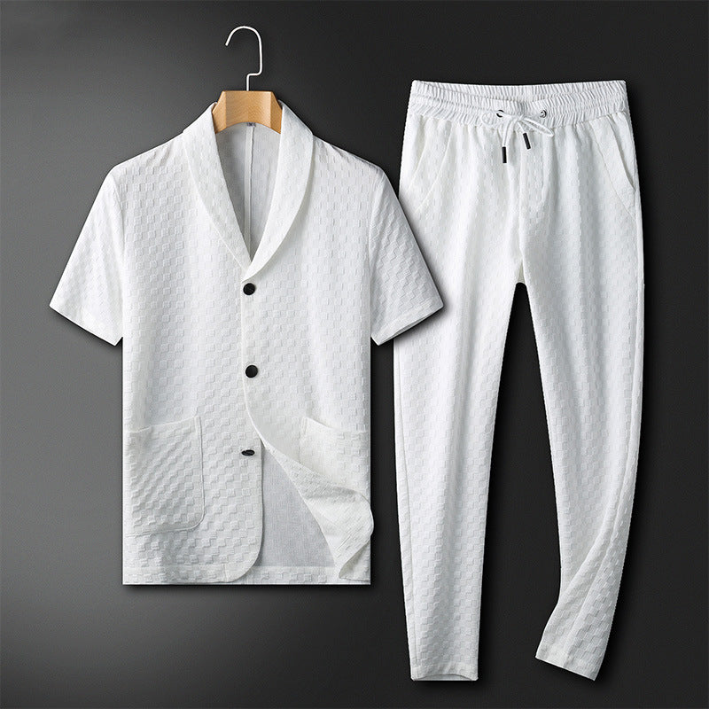Adrian – Relaxed shirt met korte mouwen en comfortabele broekset