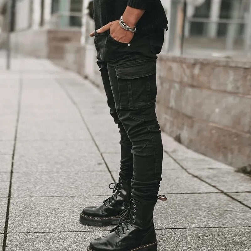 Claus - Modieuze Denim Cargo Broek met meerdere zakken
