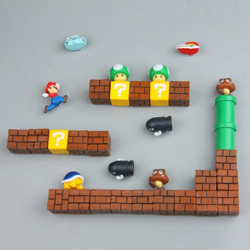 GameGripz – Super Mario koelkastdecoratieset met speelse karakterstukken en veilige displaybevestiging