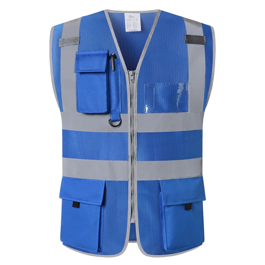 SafeGear - Veiligheidsvest met hoge zichtbaarheid, reflecterende strips en multi-pocket utility-ontwerp