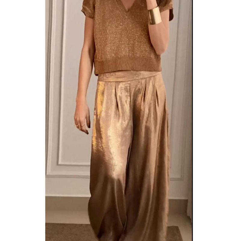Sophia - Elegante broek met wijde pijpen en losse pasvorm