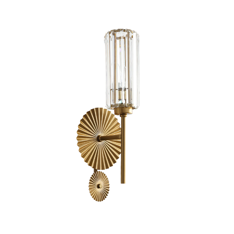 VetroLux – Wandlamp met cilindrische glazen kap en metalen basis