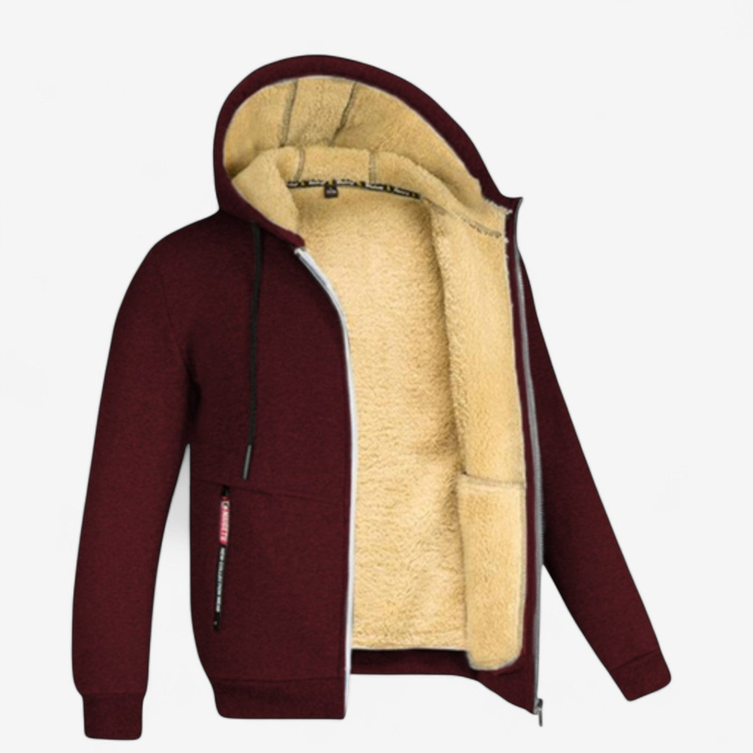 Edward – Polyester Hoodie-Jas met Rits en Trekkoordcapuchon