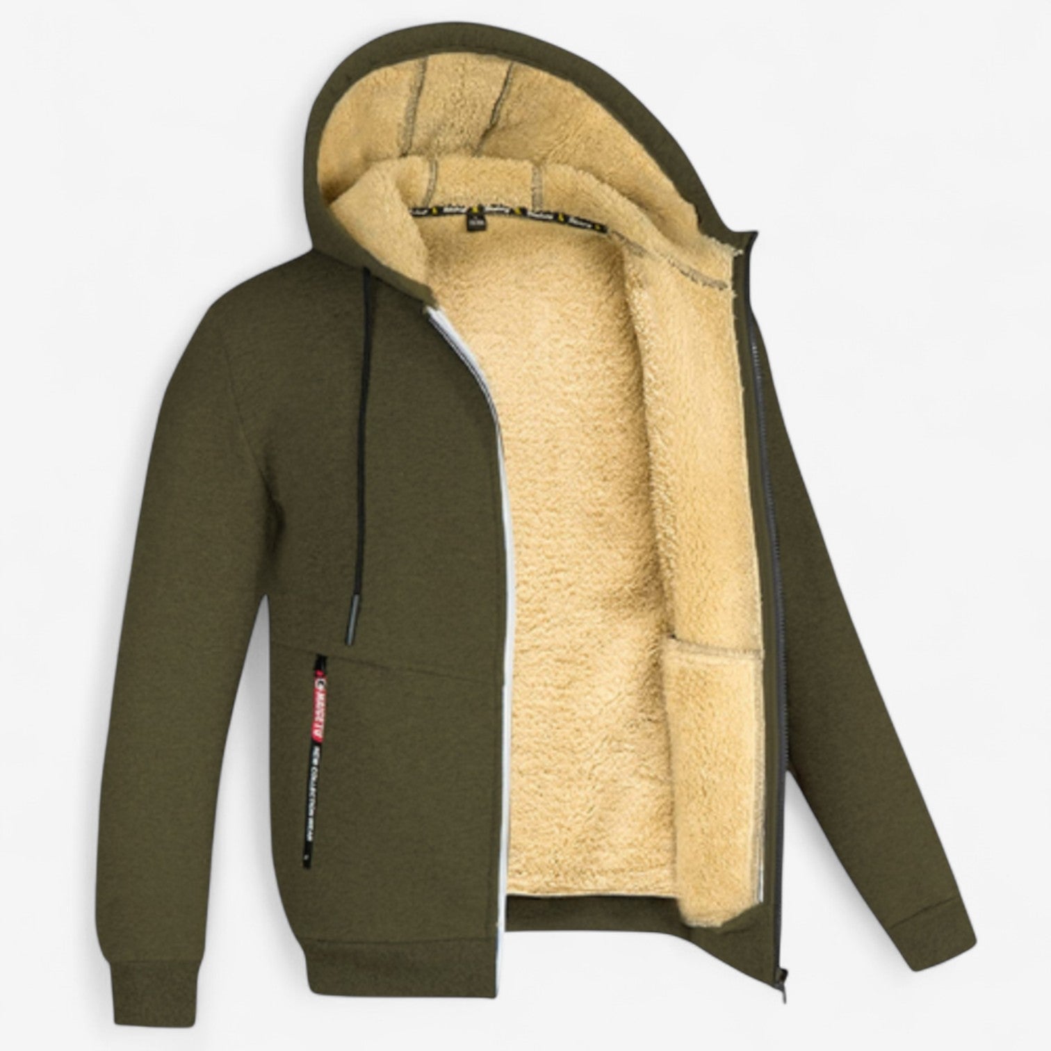 Edward – Polyester Hoodie-Jas met Rits en Trekkoordcapuchon