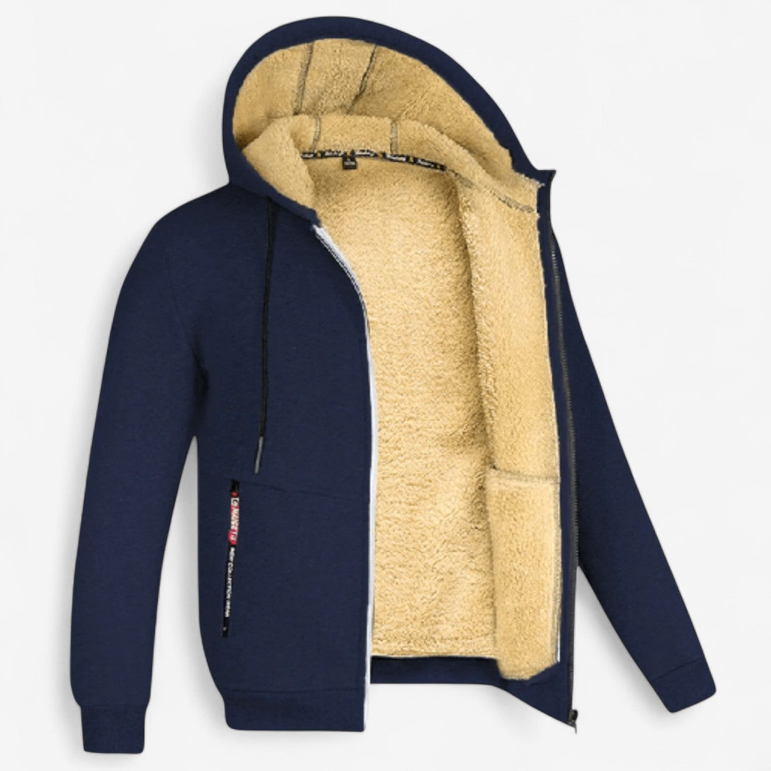 Edward – Polyester Hoodie-Jas met Rits en Trekkoordcapuchon
