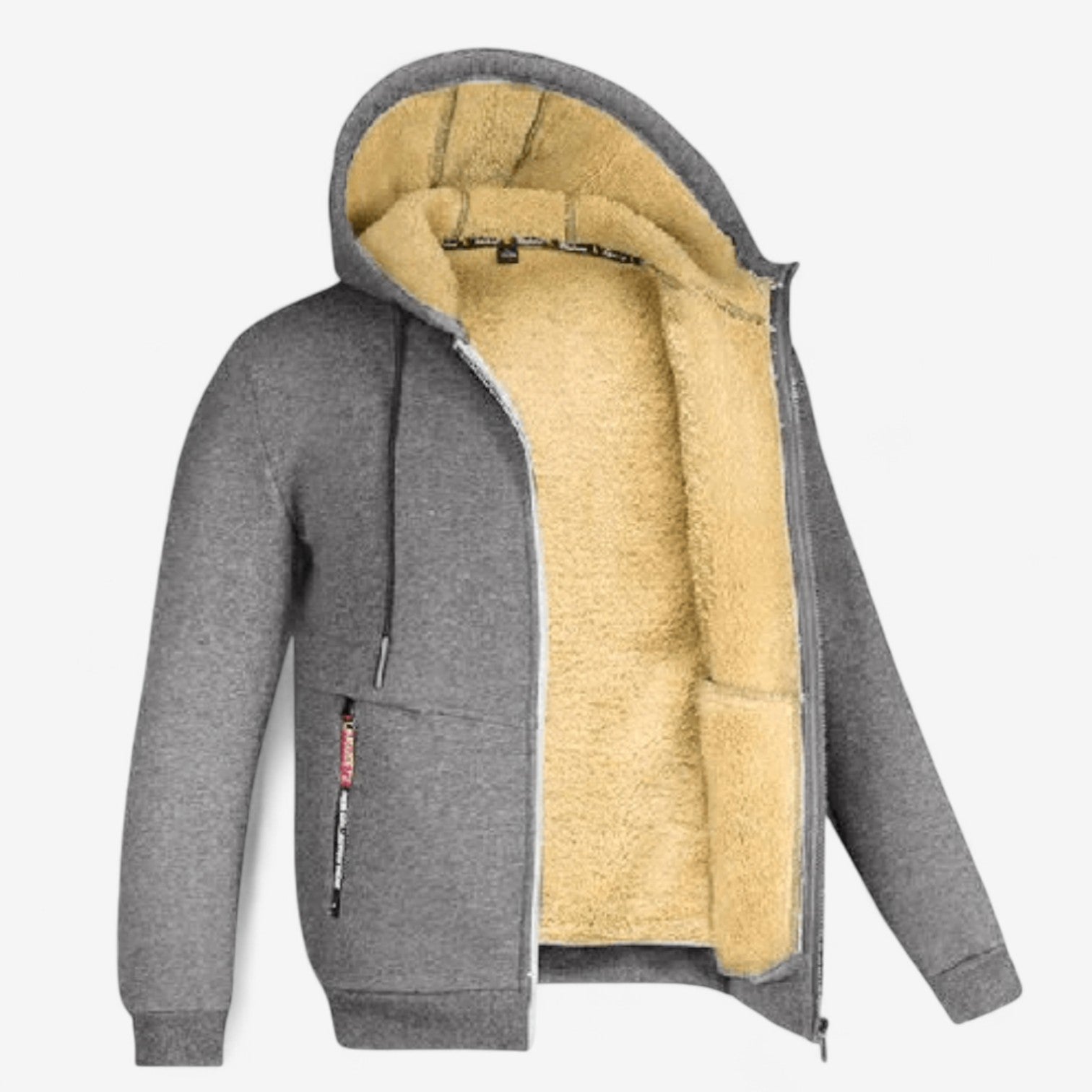 Edward – Polyester Hoodie-Jas met Rits en Trekkoordcapuchon