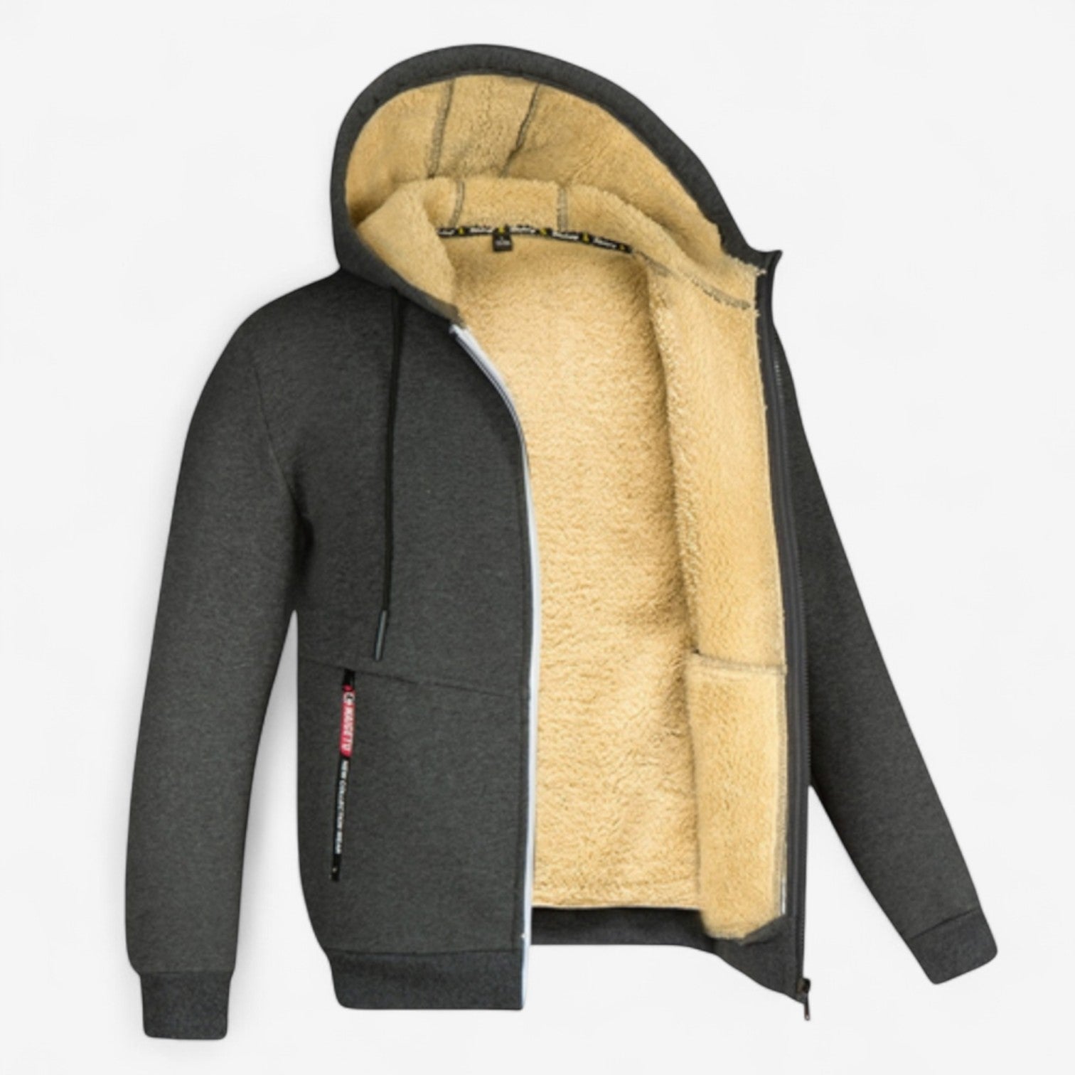 Edward – Polyester Hoodie-Jas met Rits en Trekkoordcapuchon