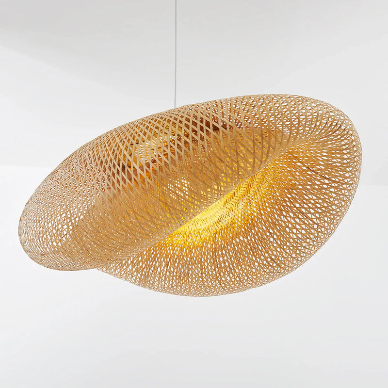 BambooChic – Eco-vriendelijke Boho hanglamp met zachte gloed en handgeweven bamboedesign