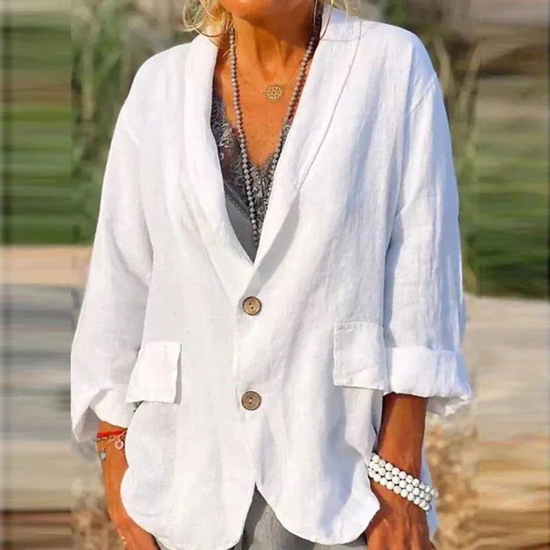 Lina - Relaxte blazer met oprolmouwen