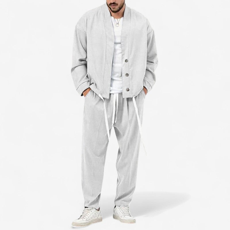 Victor – Tweedelige Set met Lange Mouwen overhemd en Wijde Broek