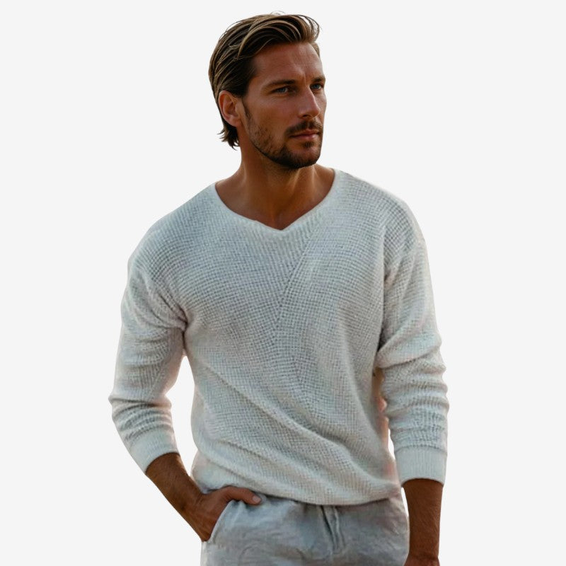 Sterling – Trui met Lange Mouwen V-Hals en Geribbelde Mouwen