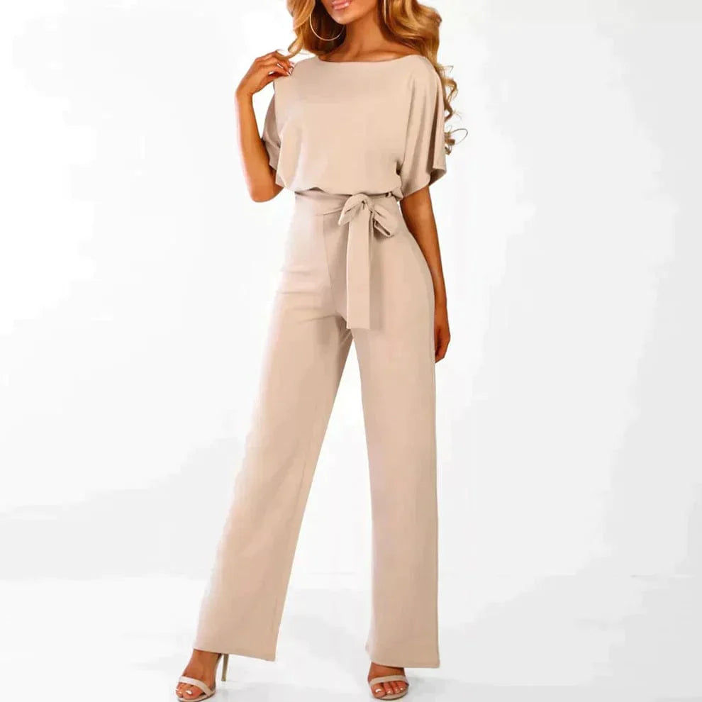 Adriana - Jumpsuit met omkeerbare kraag en verstelbare tailleband
