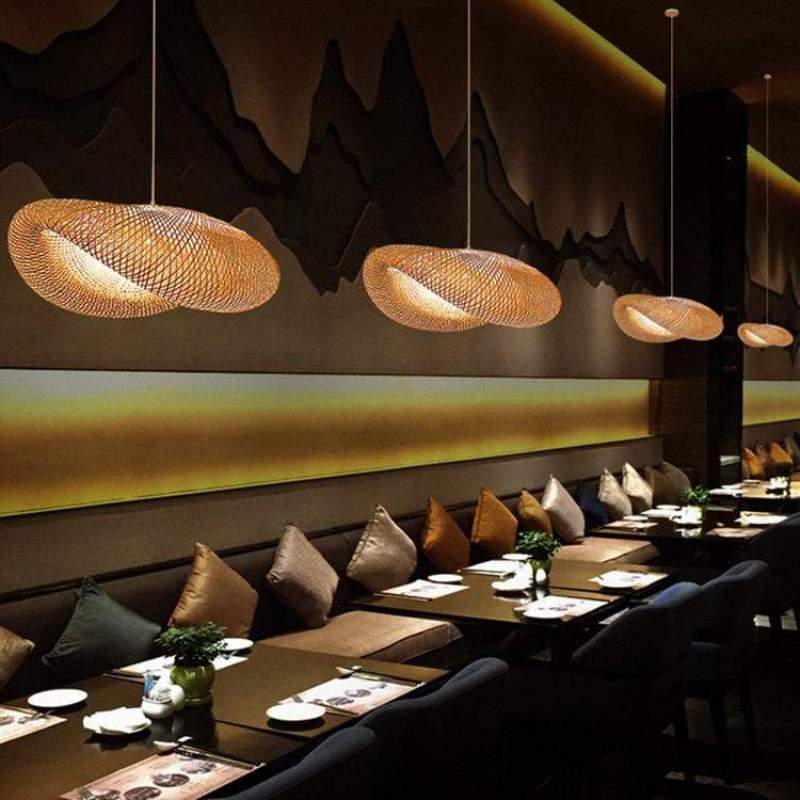 BambooChic – Eco-vriendelijke Boho hanglamp met zachte gloed en handgeweven bamboedesign