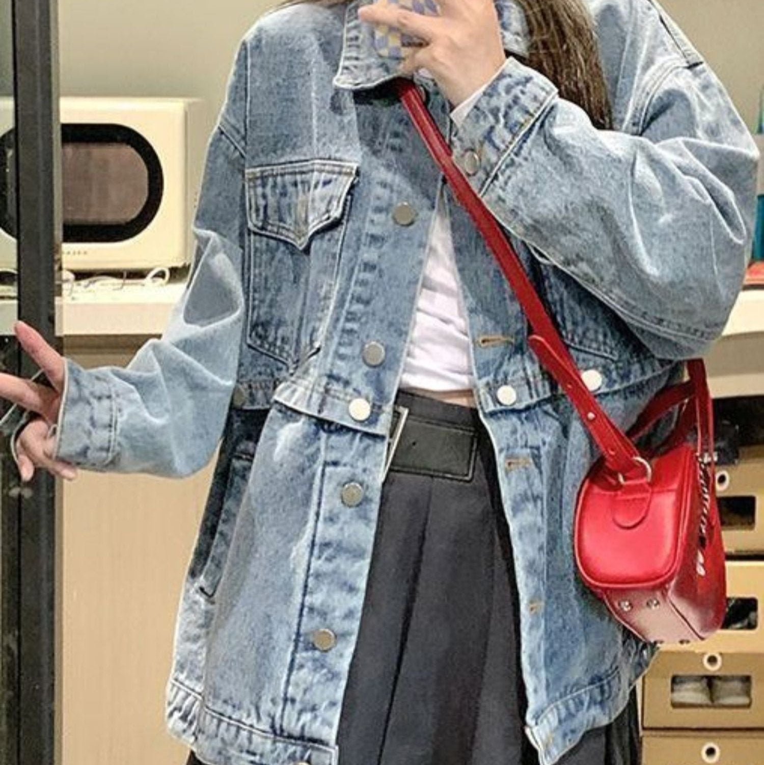 Emma - Stijlvolle denim jas met lange mouwen