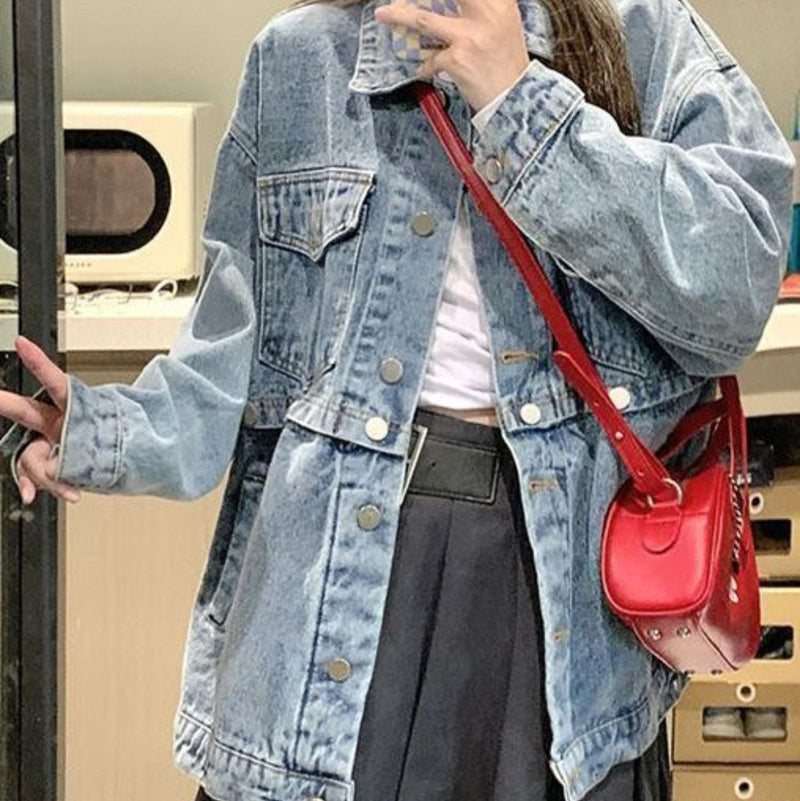 Emma - Stijlvolle denim jas met lange mouwen