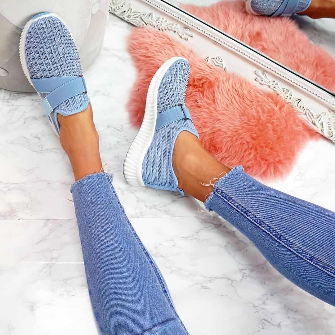 Mali - Sneaker van mesh met dempende zool en elastische band