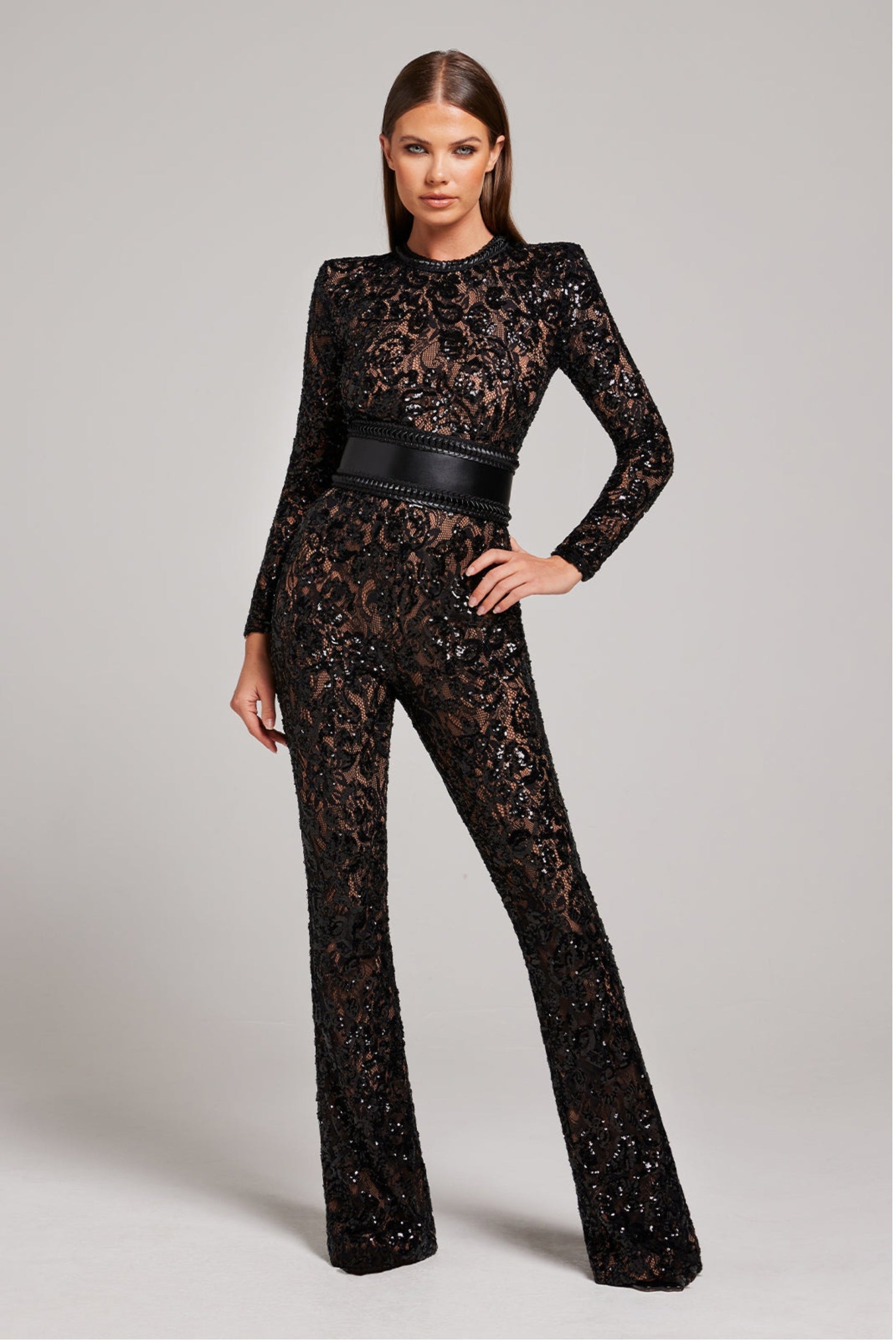 Emma - Modren Jumpsuit met lange mouwen en hoge tailleband