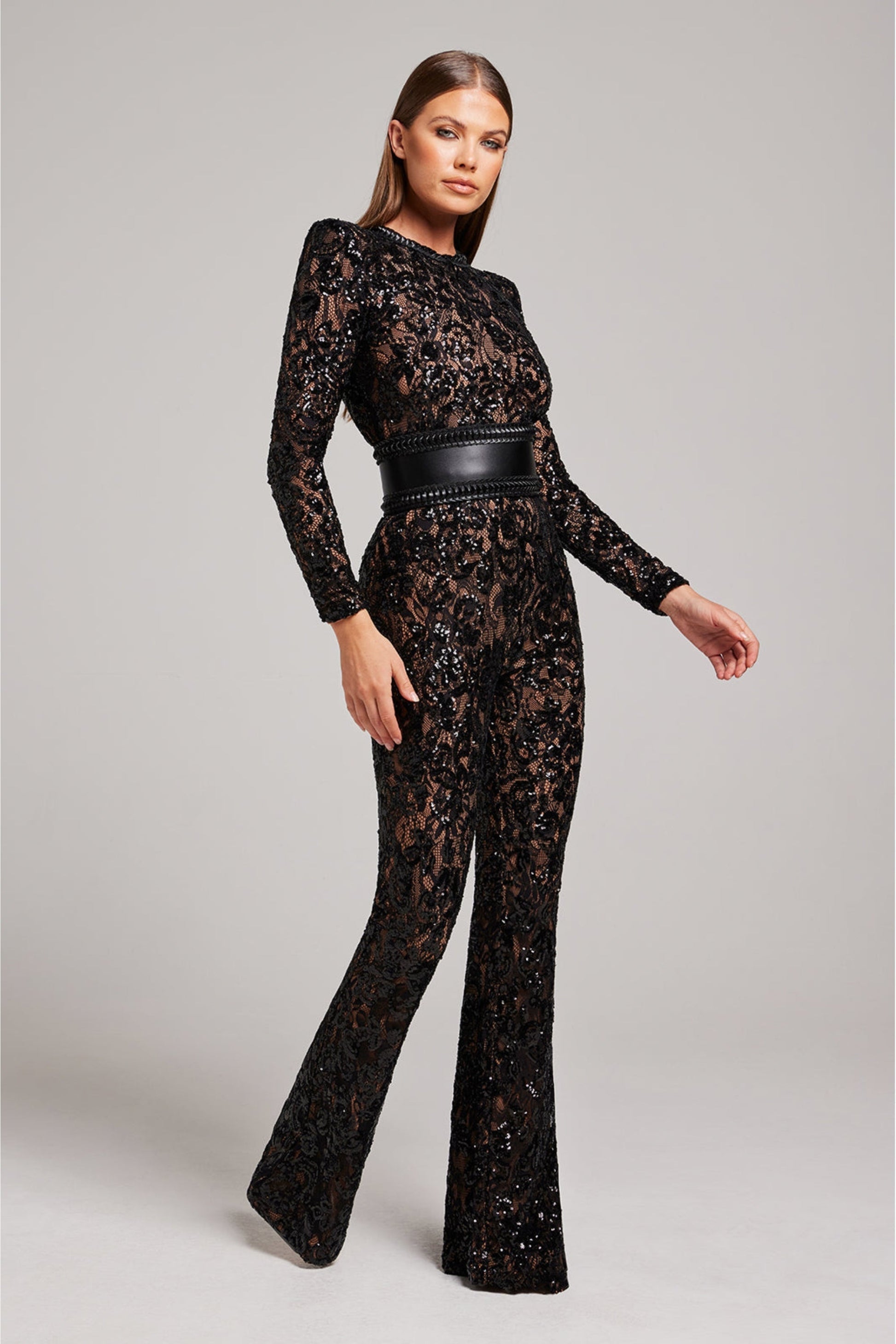 Emma - Modren Jumpsuit met lange mouwen en hoge tailleband
