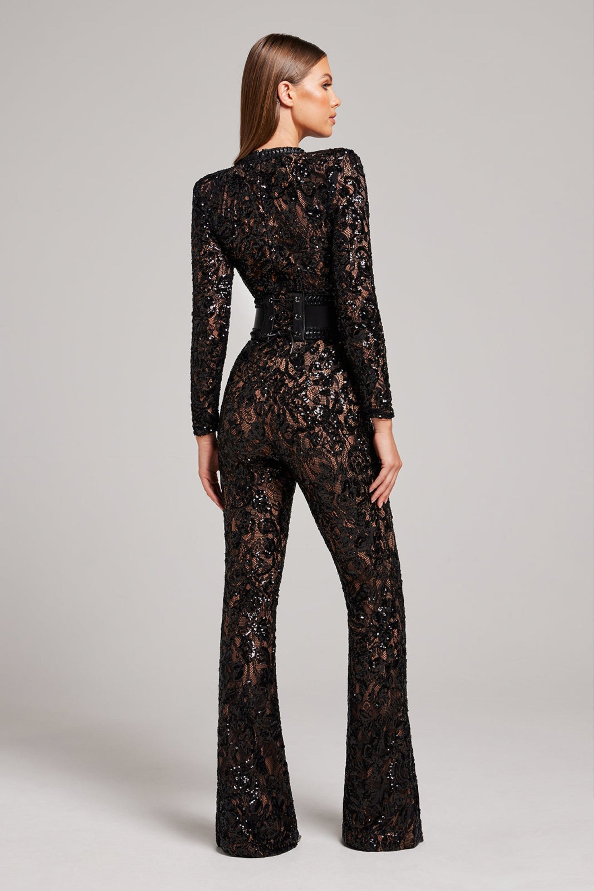 Emma - Modren Jumpsuit met lange mouwen en hoge tailleband