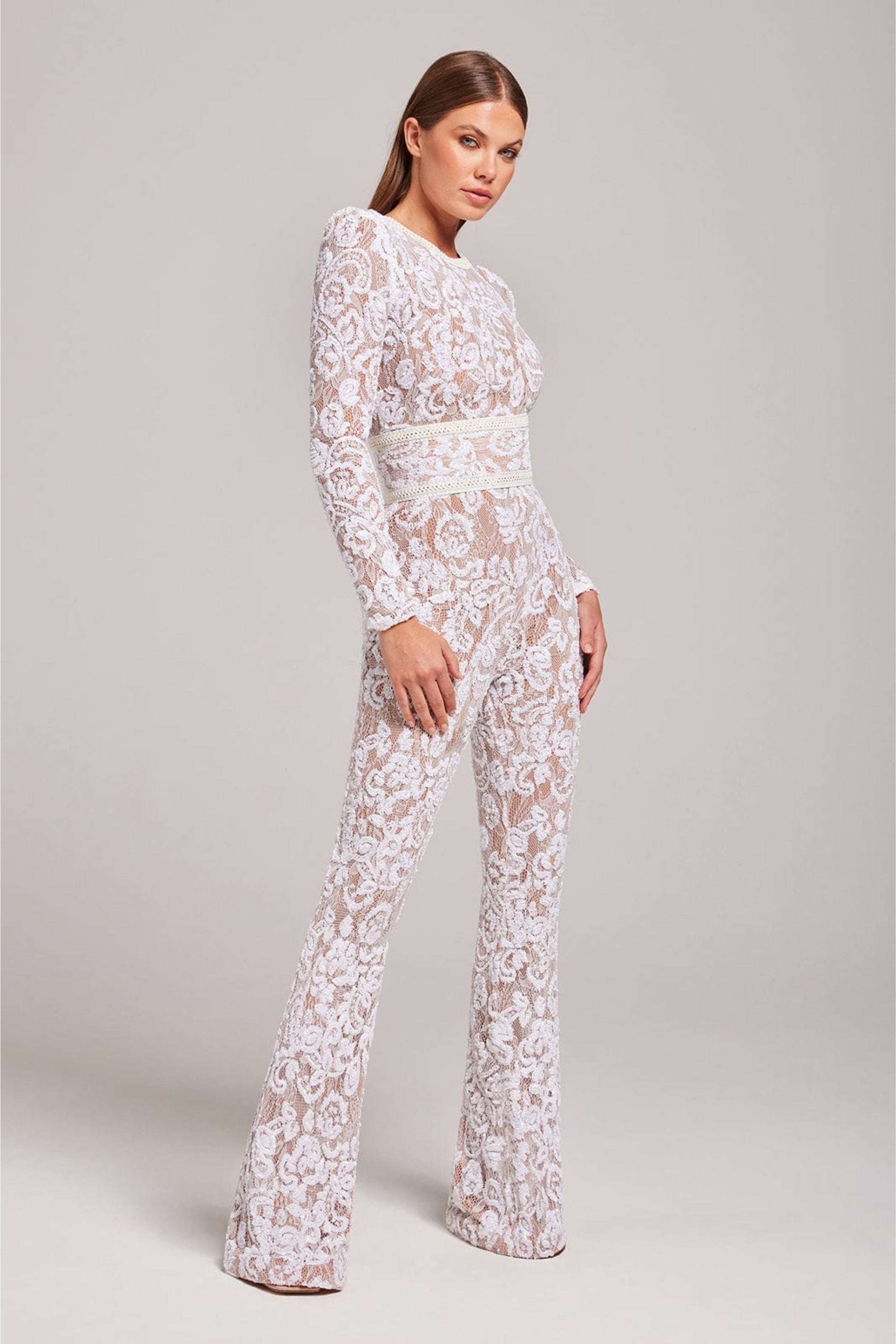 Emma - Modren Jumpsuit met lange mouwen en hoge tailleband