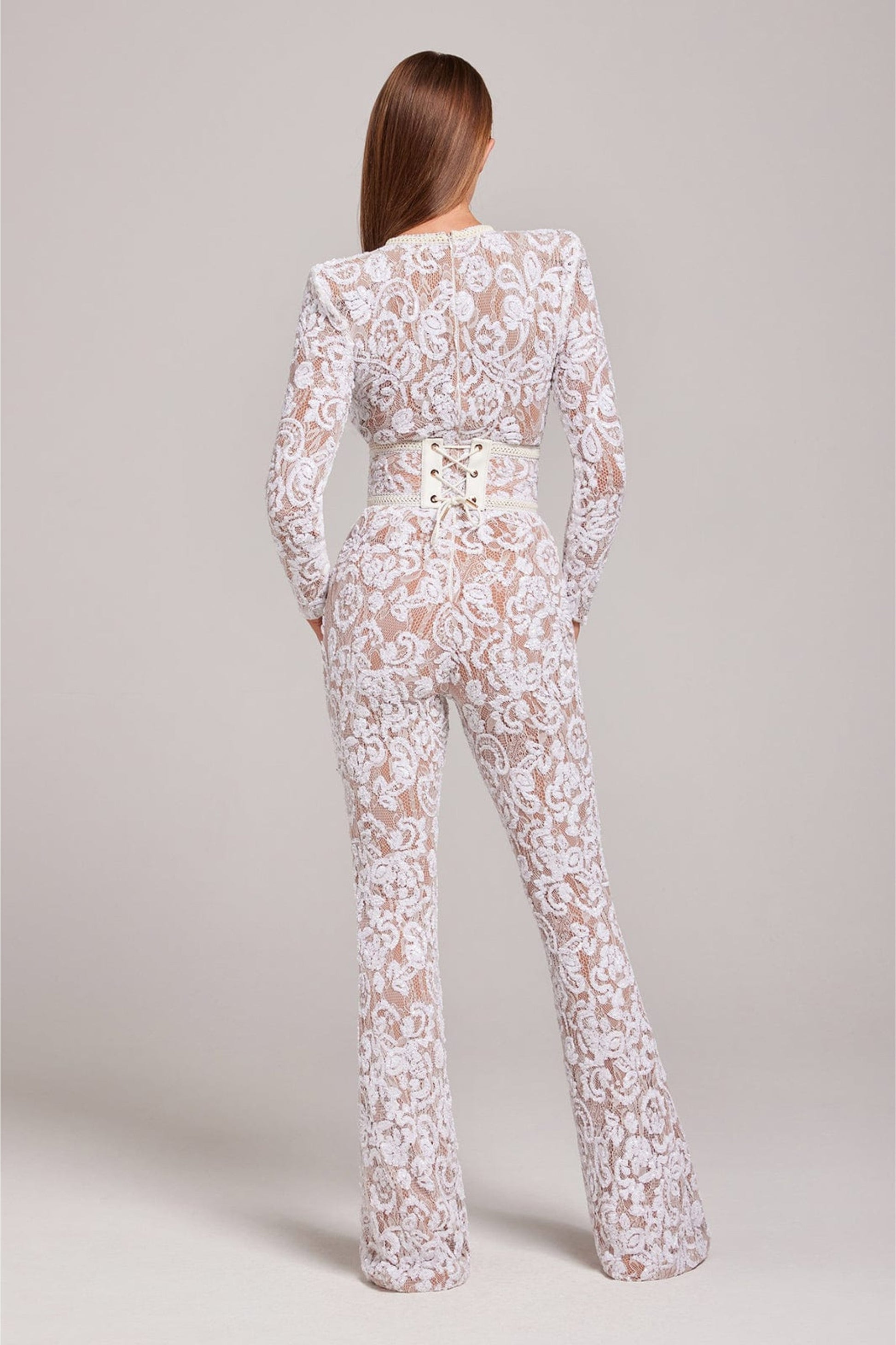 Emma - Modren Jumpsuit met lange mouwen en hoge tailleband