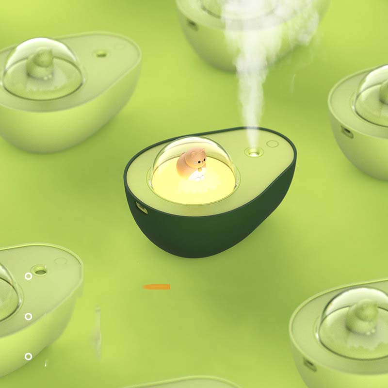 AvoBreeze - Compacte avocado vormige luchtbevochtiger met stille neveluitstoot en speels modern ontwerp