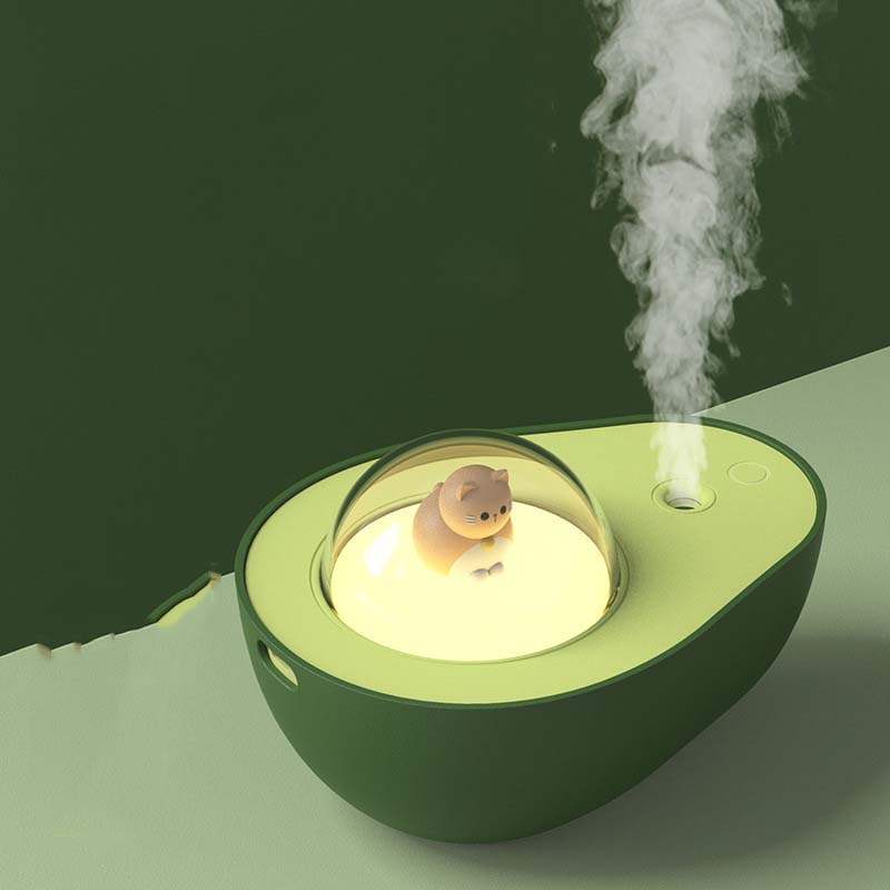 AvoBreeze - Compacte avocado vormige luchtbevochtiger met stille neveluitstoot en speels modern ontwerp