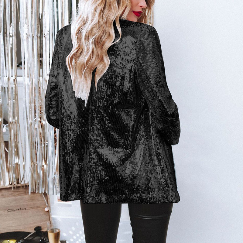 Elvira - Luxe Sequin blazer met lange mouw en reverskraag