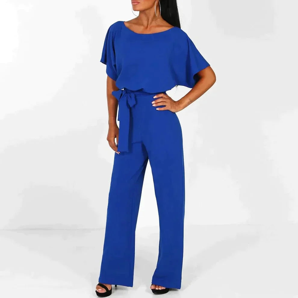 Adriana - Jumpsuit met omkeerbare kraag en verstelbare tailleband